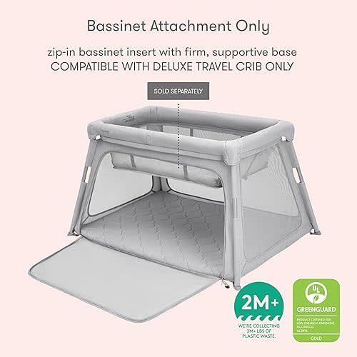 Newton Baby Bassinet Attachment for Deluxe Travel Crib & Playard | Includes Mattress & Sheet, Ultra-Breathable & Washable, Does NOT Include Play Yard, Incompatible with Newton Compact Travel Crib