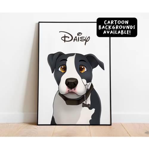 Custom Disney-Cartoon Pet Portrait  | Personalized Portraits | Gifts for Birthday, Anniversary & More | Custom Pet Art | Digital and Prints
