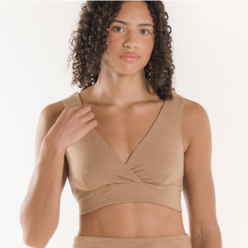 Merino wool nursing bra - Brown Melange | Boob Design