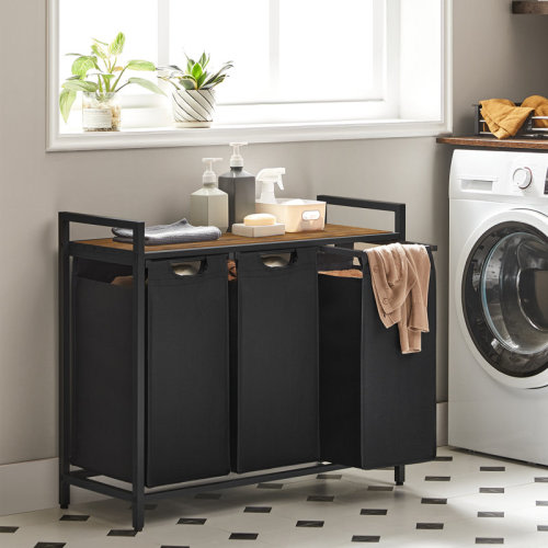 Laundry Hamper with 3 Pull-Out and Removable Bags | Wayfair