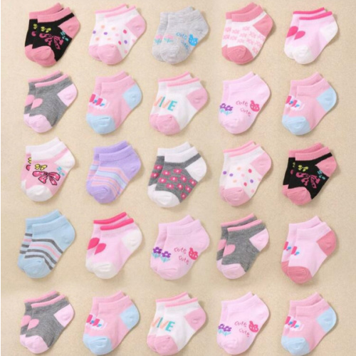 24/12/6 Pairs Baby Socks, Toddler Girls' Colorblock Patterned Socks, Super Soft Stretchy Comfortable Daily Socks, 0-36 Months, Suitable For Spring/Summer/Autumn/Winter, Baby Socks, Girls' Socks, Infant Socks, Short Socks, Printed Socks, Girls' Gift Box Se