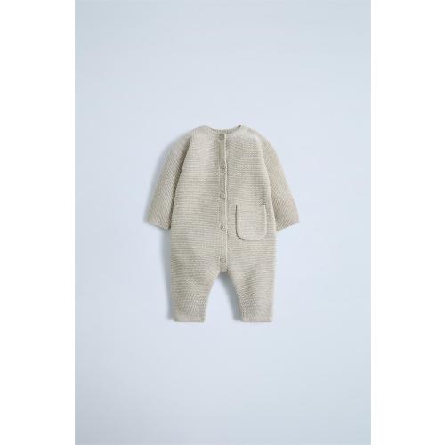 GARTER STITCH JUMPSUIT - Sand / Marl | ZARA United States