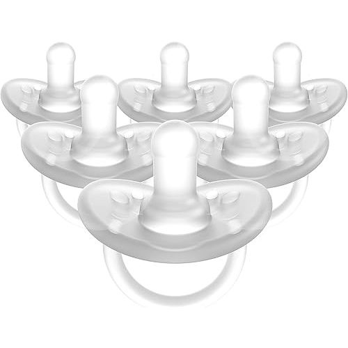 Evenflo Feeding Balance Plus Stage 1 Cylindrical Baby, Newborn and Infant Pacifier - Developed with Pediatric Feeding Specialists - 0 to 6 Months (Pack of 6)