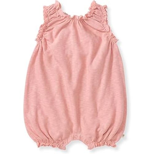 Burt's Bees Baby Girls Bubble Romper, 100% Organic Cotton One-piece Shortall and Layette Girl Outfit