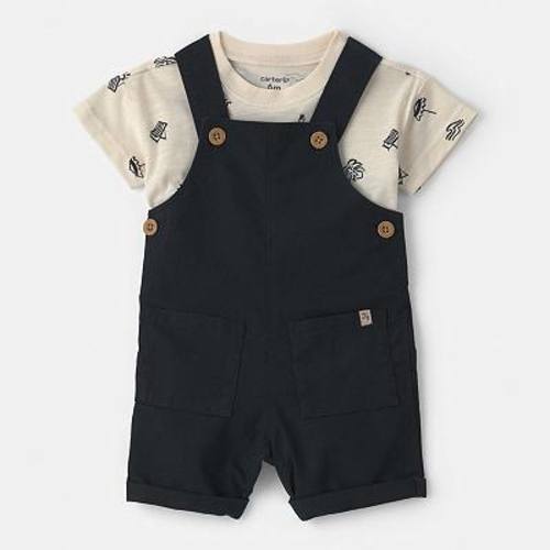 Baby Carter's 2-Piece Beach Overall & T-Shirt Set
