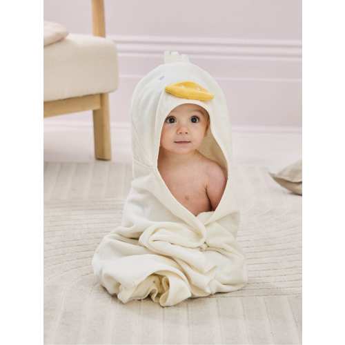 JoJo Maman Bébé Cream Duck Character Hooded Towel