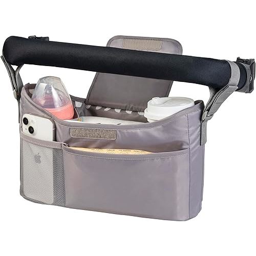 Tiny Twinkle Universal Stroller Organizer with Adjustable Strap - Waterproof Stroller Caddy Fits Baby Jogger, Nuna, Graco, Donna and Bugaboo Strollers (Luna）
