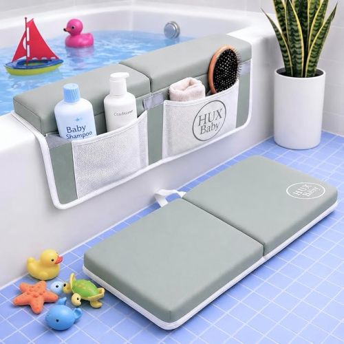 Bath Kneeler & Elbow Rest Pads, Non-Slip (Green Gray)