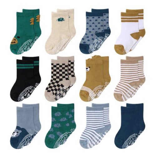 Bold Organic Baby Boy Socks, 12-Pack
