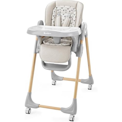 Baby High Chair with Wheel, Adjustable Foldable Chair for Babies & Toddlers