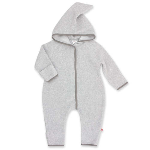 Heather Gray Hooded Onesie - Cozie Fleece | Zutano