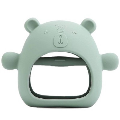 Lulyboo Silicone Easy Grip Teether Bear - Sage