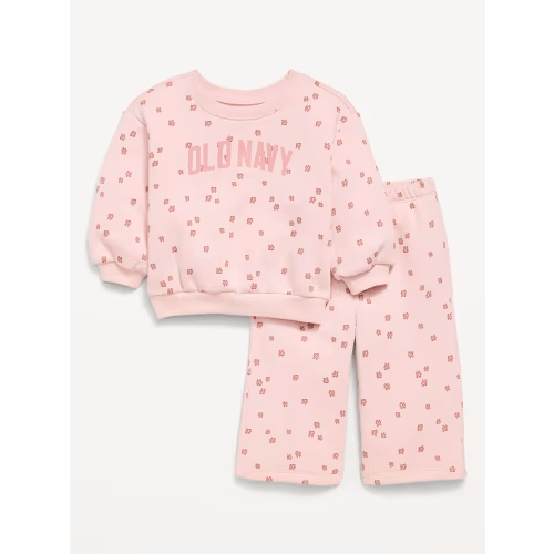 Printed Logo Graphic Sweatshirt and Sweatpants Set for Baby 3-6 mo