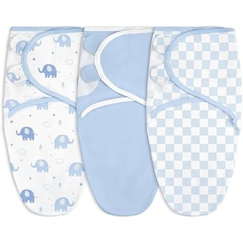 Baby Swaddle Blanket, 0-3 Months, Cotton Arm-in Sleep Sack, Wearable Blankets Wrap for Newborn Infant