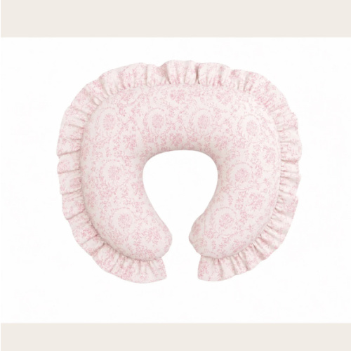 Pink Chinoiserie Ruffle Nursing Pillow Cover