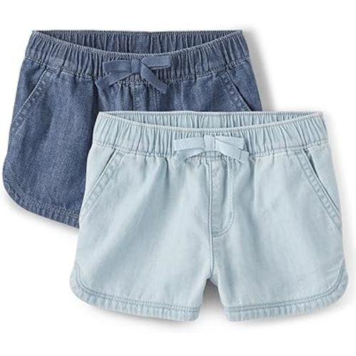 The Children's Place Baby Girls' and Toddler Pull on Chambray Shorts
