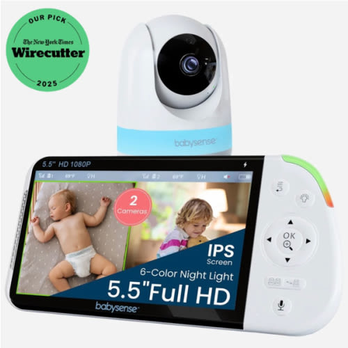 Babysense MaxView PRO: Full HD Non-WiFi Video Baby Monitor with Night Light
