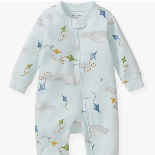 Burt's Bees Baby Boys Sleep and Play PJs, 100% Organic Cotton One-Piece Zip Front Romper Jumpsuit Pajamas