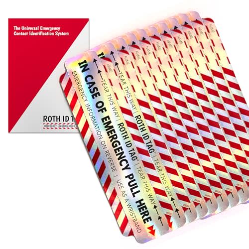 Original ROTH ID TAG™ Kit | Emergency Contact Identification System for Car Seats, Red, White, Black