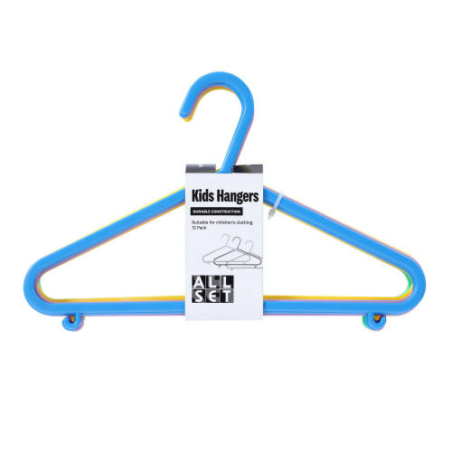 All Set Kids Plastic Clothes Hangers - 12 Pack