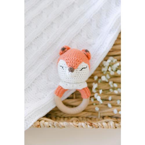 Crochet Baby Rattle With Grip Ring