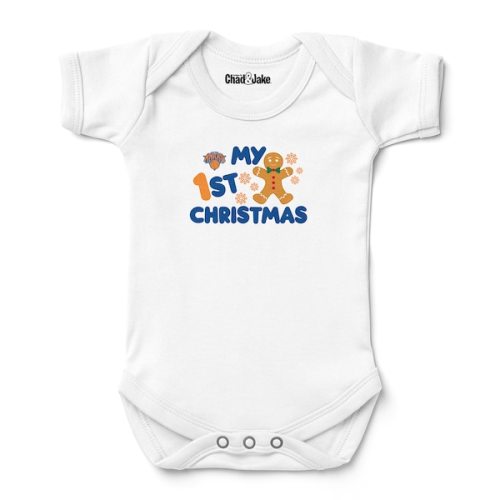 New York Knicks Chad & Jake Newborn & Infant Gingerbread Christmas Bodysuit - White