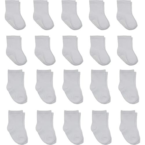 Little Me 20-Pack Newborn Baby Infant & Toddler Unisex Socks, 0-12/12-24 Months, Assorted Size Pack, White