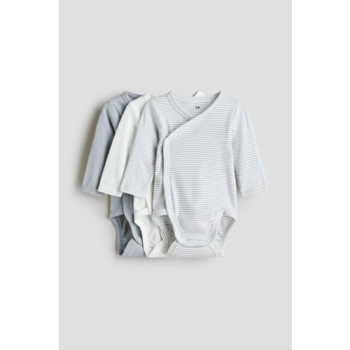 3-PACK WRAPOVER BODYSUITS, blue