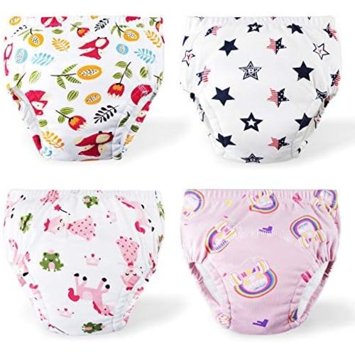 Toddler Potty Training Pants 4 Pack,Cotton Training Underwear Size 2T,3T,4T,Waterproof Underwear for Kids