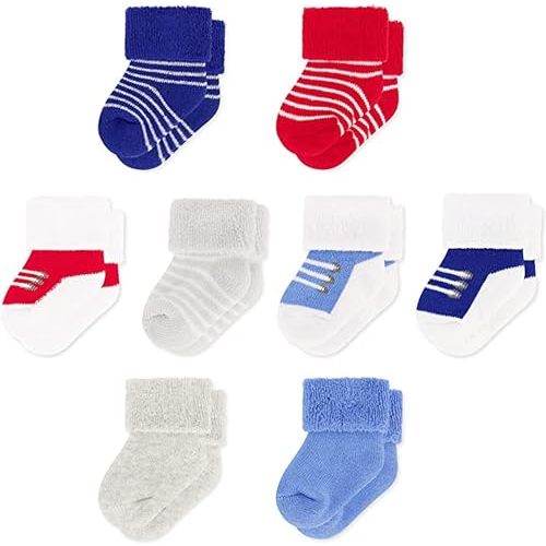 Rising Star Baby Socks for Boys & Girls - Newborn to 12 Months - Thick Cotton Terry Cuff Socks
