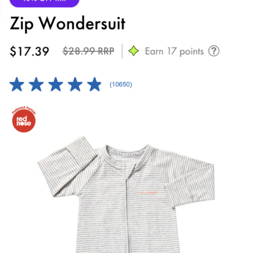 Bonds Zip Wondersuit | Baby Baby Coverall | BZBVA