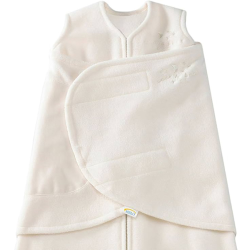 HALO Micro-Fleece Sleepsack Swaddle, 3-Way Adjustable Swaddle Blanket for Newborn and Infants, TOG 3.0 for Cold Climates, Hip Healthy, Cream, Newborn, 0-3 Months