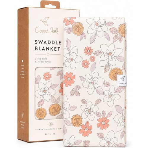 Copper Pearl Swaddle Blankets for Newborns | Soft Stretchy Receiving Blankets for Boys and Girls | Large 46 x 46 Inch Baby Blankets | Lightweight and Breathable Swaddles | Ferra