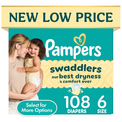 Free Shipping! Pampers Baby Diapers Size 6 108 Count with LeakGuard and Wetness Indicator