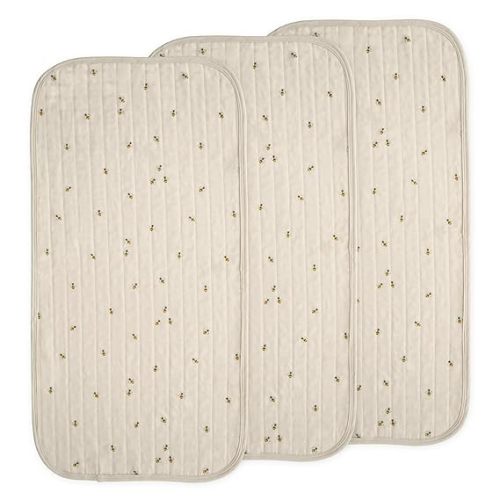 mushie Water Repellent Changing Pad Liners | Made with Organic Cotton | Set of 3 (Bees Combo)