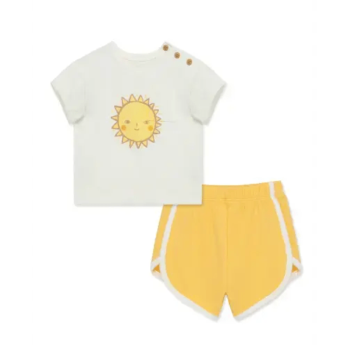 Focus Kids Yellow Celestial Retro Short Set