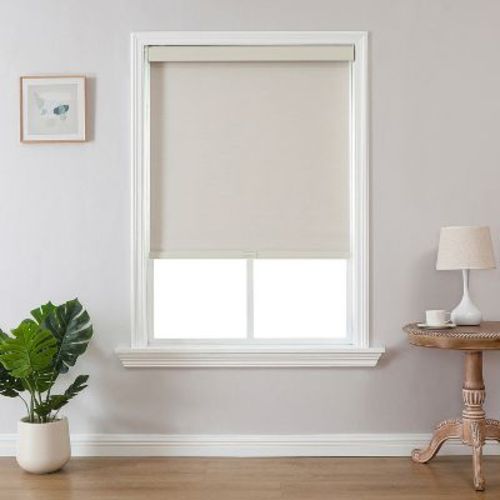 JoyDeco 22"W x 75"H Beige 100% Blackout Cordless Roller Shades Free-Stop UV Protection Shades