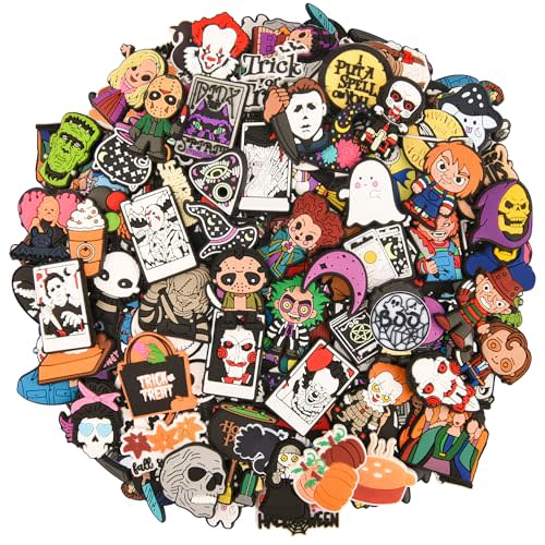 VZDIOR 30,50,100 Pieces Random Halloween Shoe Charms Kids Boys Girls Lovely Skull Shoes Decorations for Party Favor
