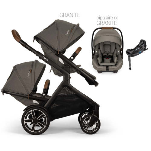Nuna® DEMI™ Next Double Stroller + PIPA Aire/PIPA RX/PIPA Aire RX + Ri