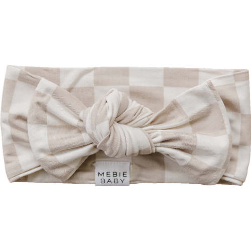 Taupe Checkered Bamboo Head Wrap by Mebie Baby – Avery and Everett