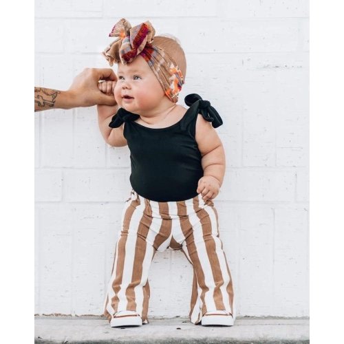 Blakely Boho Bell Bottoms - Tan Stripes