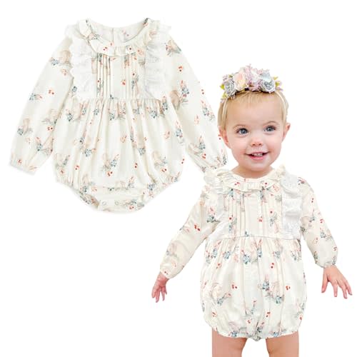 Simplee kids Baby Infant Girls Cotton Long Sleeve Summer Ruffle Romper 3-24 Months