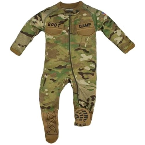 Boot Camp Baby Multicam Camouflage Pattern Zip Up Footed Sleep And Play Long Sleeve (3-6 Months), Camo