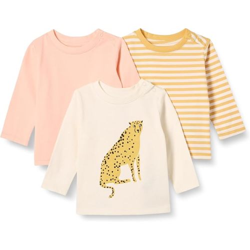 Amazon Essentials Unisex Babies' Relaxed-Fit 100% Cotton Long-Sleeve T-Shirts