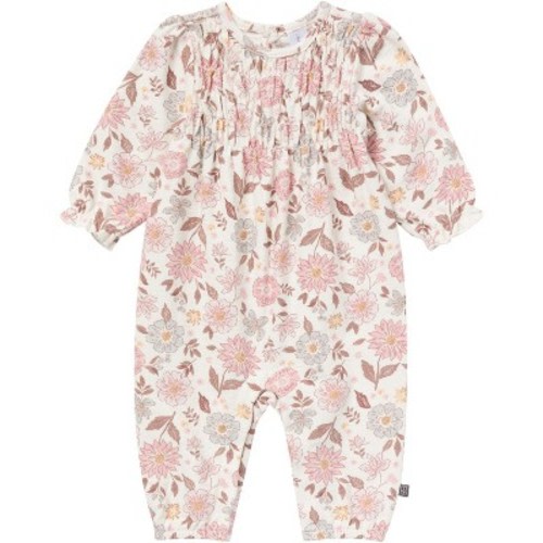 Modern Moments™ by Gerber Baby Girls' Smocked Long Leg Romper, Flower Blossoms, 6-9 Months