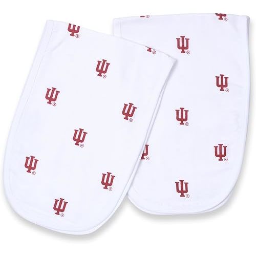 Indiana University Burp Cloths 2-Pack – Officially Licensed IU Baby Burp Cloth Set, Ultra-Soft 100% Muslin Cotton, Large Absorbent Burping Rags for Newborns, Hoosiers Baby Gear