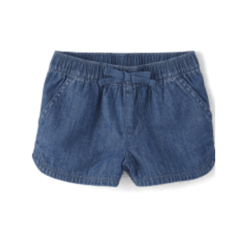 Baby And Toddler Girls Chambray Pull On Shorts - BLUE | The Children's Place