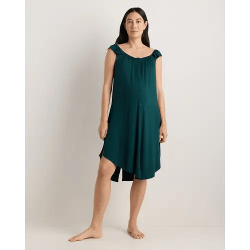 Bamboo Jersey Flutter Sleeve Labor and Delivery Gown - Small in Wine Tasting Red