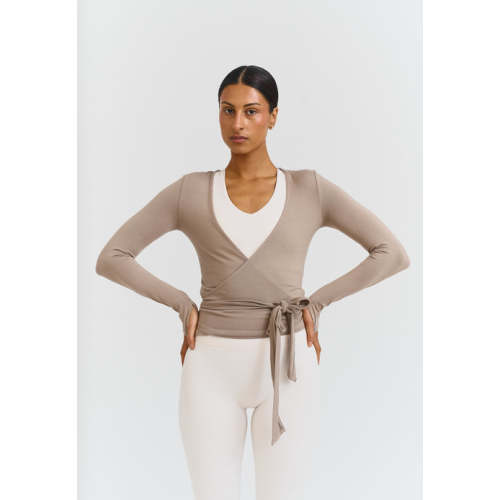 Soft Ballet Wrap Top - Clay