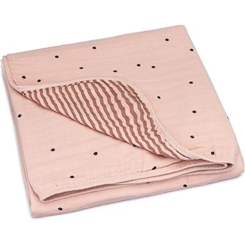 Parker Baby Muslin Blanket | 100% Soft Cotton Toddler Quilt & Baby Muslin Swaddle | Gender Neutral Design 47" x 47" Blanket
